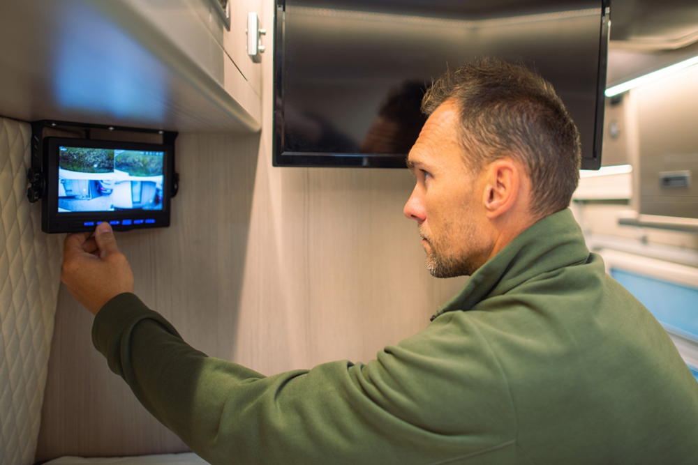 Cctv,System,Inside,Camper,Van,Rv,With,Motorhome,Outside,View.