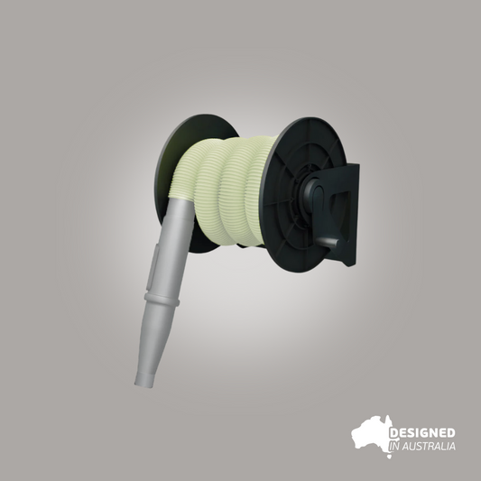 BlowR Hose Reel – Wall-Mounted Car Drying Hose Management Accessory