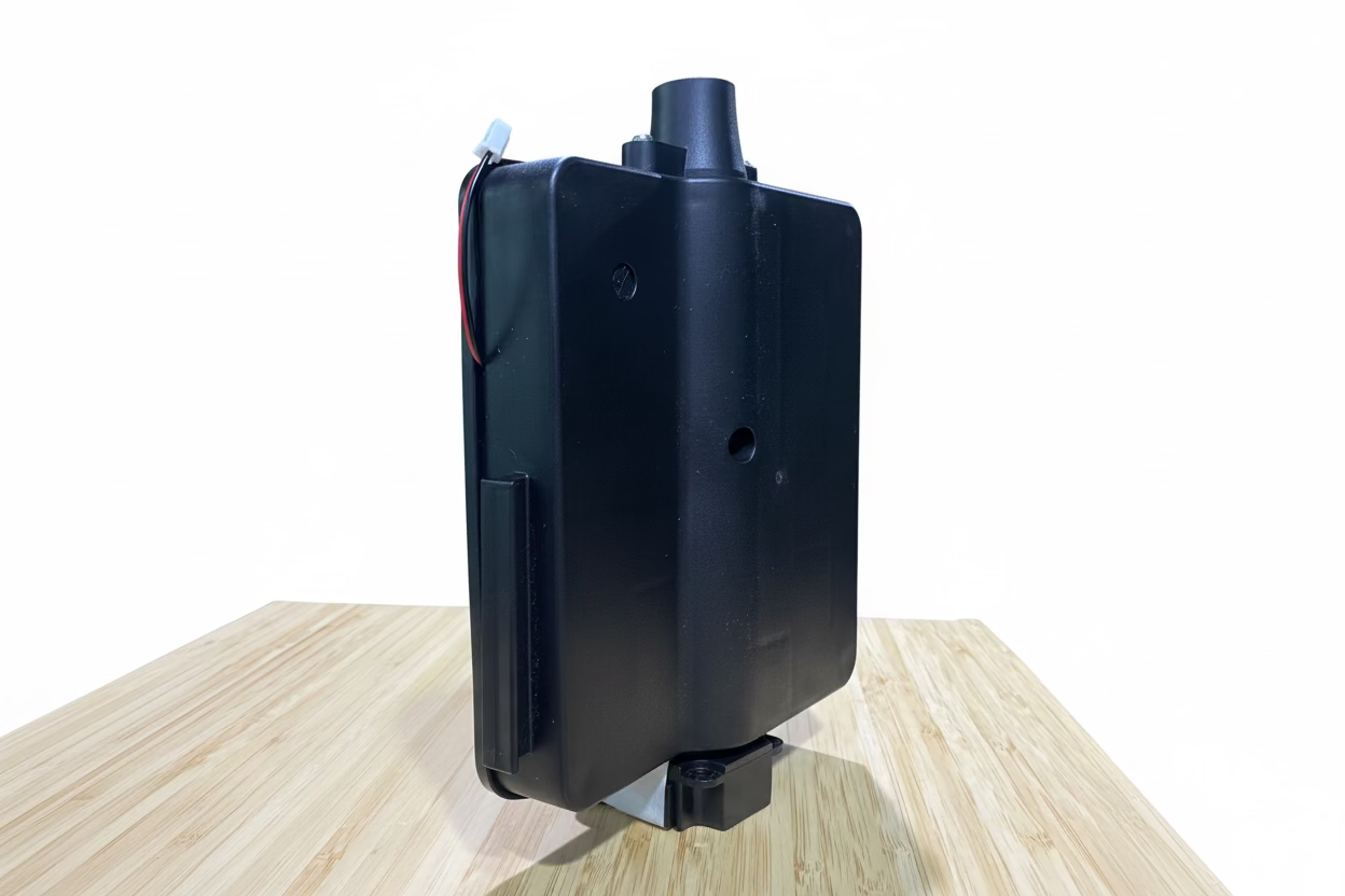 Venting carbon filter from Compo Closet Australia with a cylindrical design, used for air purification and odor control.