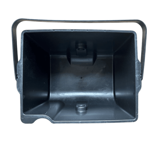 Top view of Compo Closet Australia's solids bin without agitator, showing the clean, rectangular design for waste collection.
